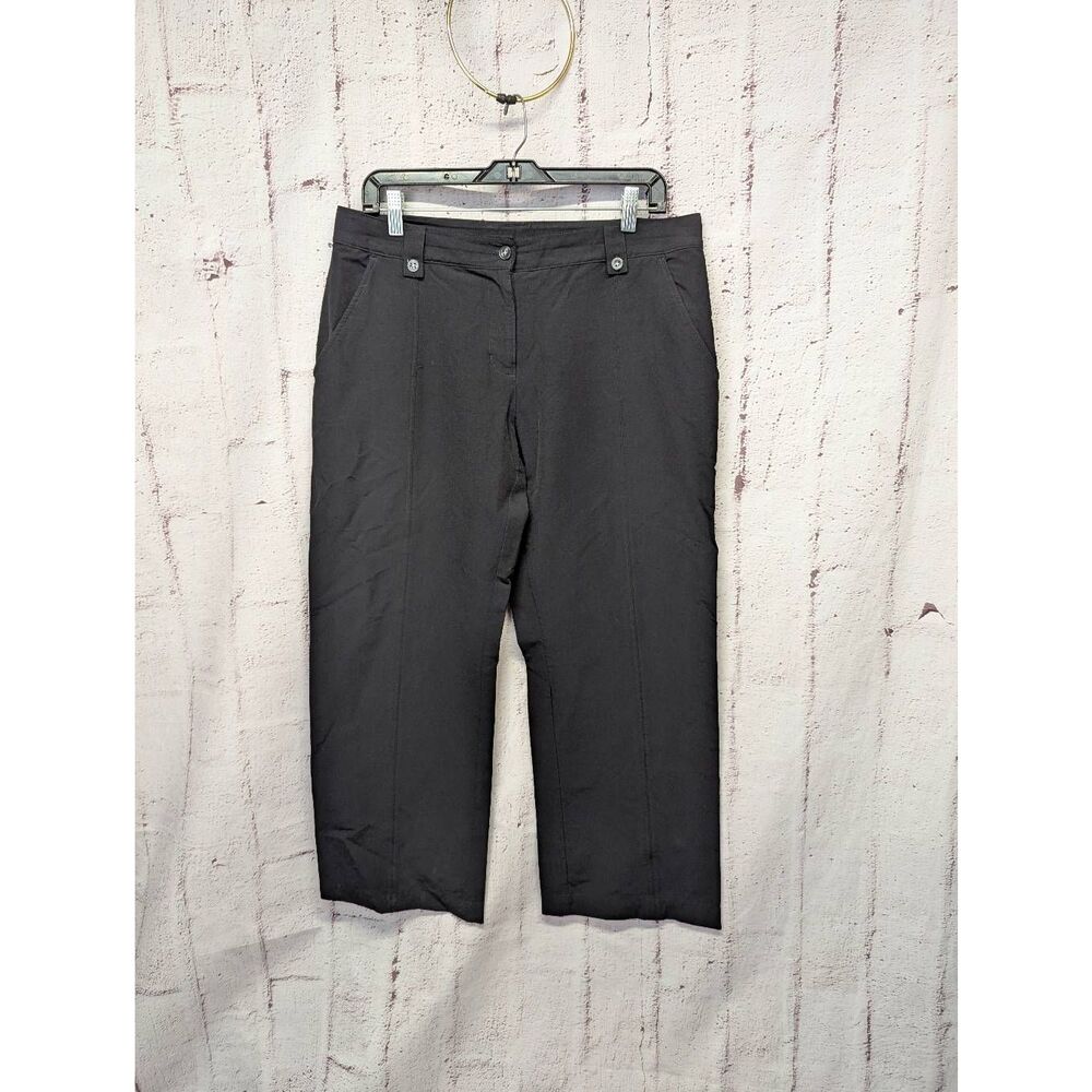 L.L. Bean Nylon blend‎ Crop Pants Womens Petite 12 Stretch Black Pocket